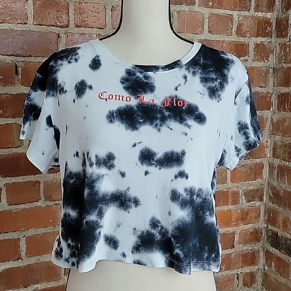Vibe N' Como La Flor tie dye cropped t-shirt XL